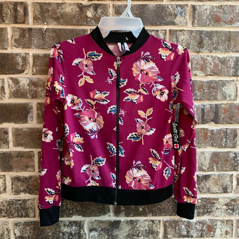 Insta Girl Full Zip Top Jacket Raspberry - Picture 7 of 9
